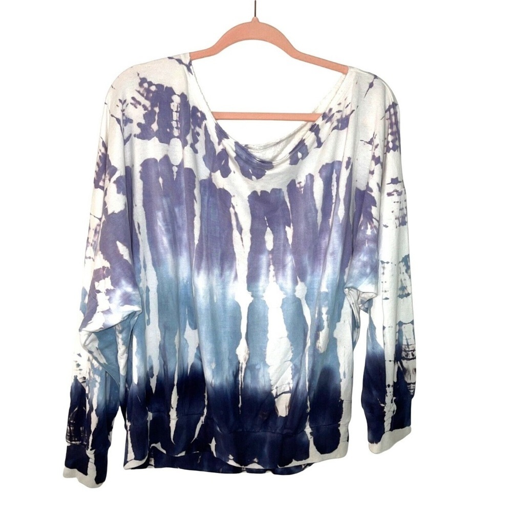 Young Fabulous & Broke tie dye buttery soft l/s top, bateau neckline, oversized